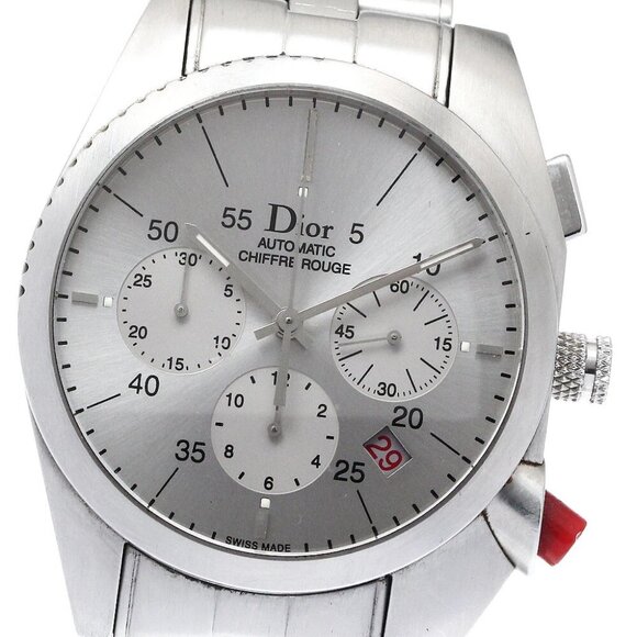 Dior Cyfuru Rouge CD084611 Date Chronograph Silver Dial Automatic Men's - Picture 4 of 11